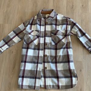 RD style shacket. It is a size small. Worn once and is brand new condition